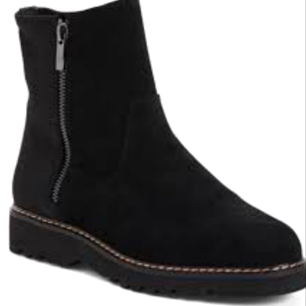 Donald Pliner Suede Comfort Lug Side Zip Booties